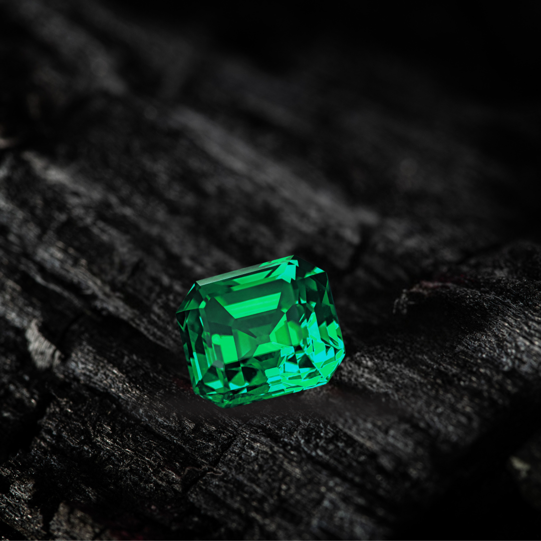 Sublime émeraude naturelle verte, taillée avec précision pour révéler toute son intensité et sa brillance. Cette pierre précieuse rare est idéale pour la haute joaillerie, parfaite pour orner une bague, un pendentif ou une création sur mesure.